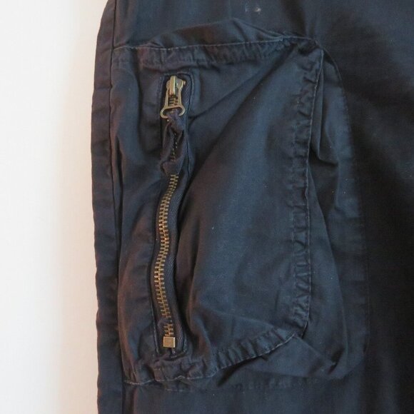 XCVI Black Straight Leg Cotton Cargo Pants Pockets Grunge Goth Alt - Picture 6 of 16